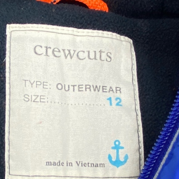 Crewcuts Kids Hooded Puffer Jacket Blue Full Zip Pockets Outerwear Winter 12 - Picture 3 of 11